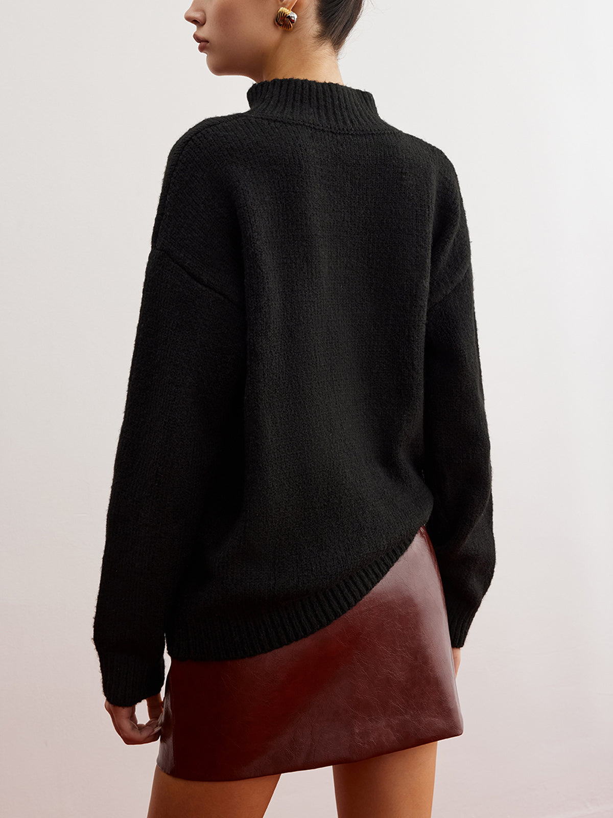 Bluse mit Stehkragen und Blumenmuster 