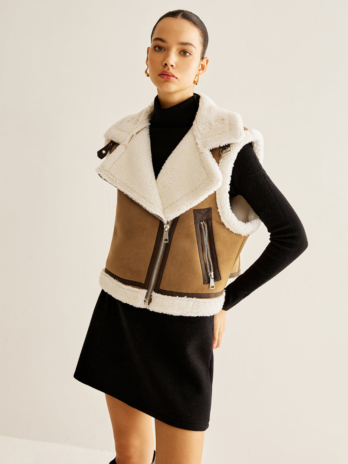 Asymmetrical Zipper Fleece Vest