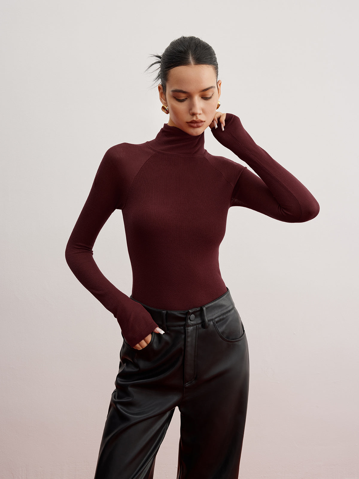 Skinny-Sweater mit transparenten Ärmeln 