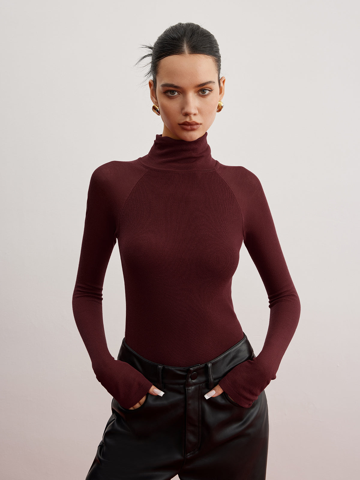 Skinny-Sweater mit transparenten Ärmeln 
