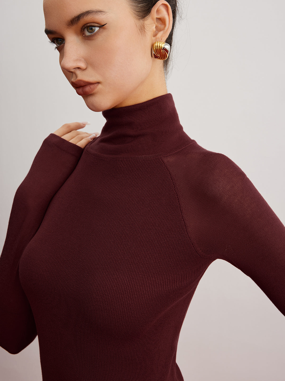 Skinny-Sweater mit transparenten Ärmeln 