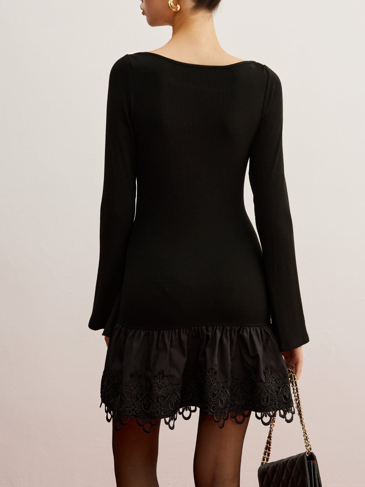 Jerseykleid mit Cutout-Einsätzen 