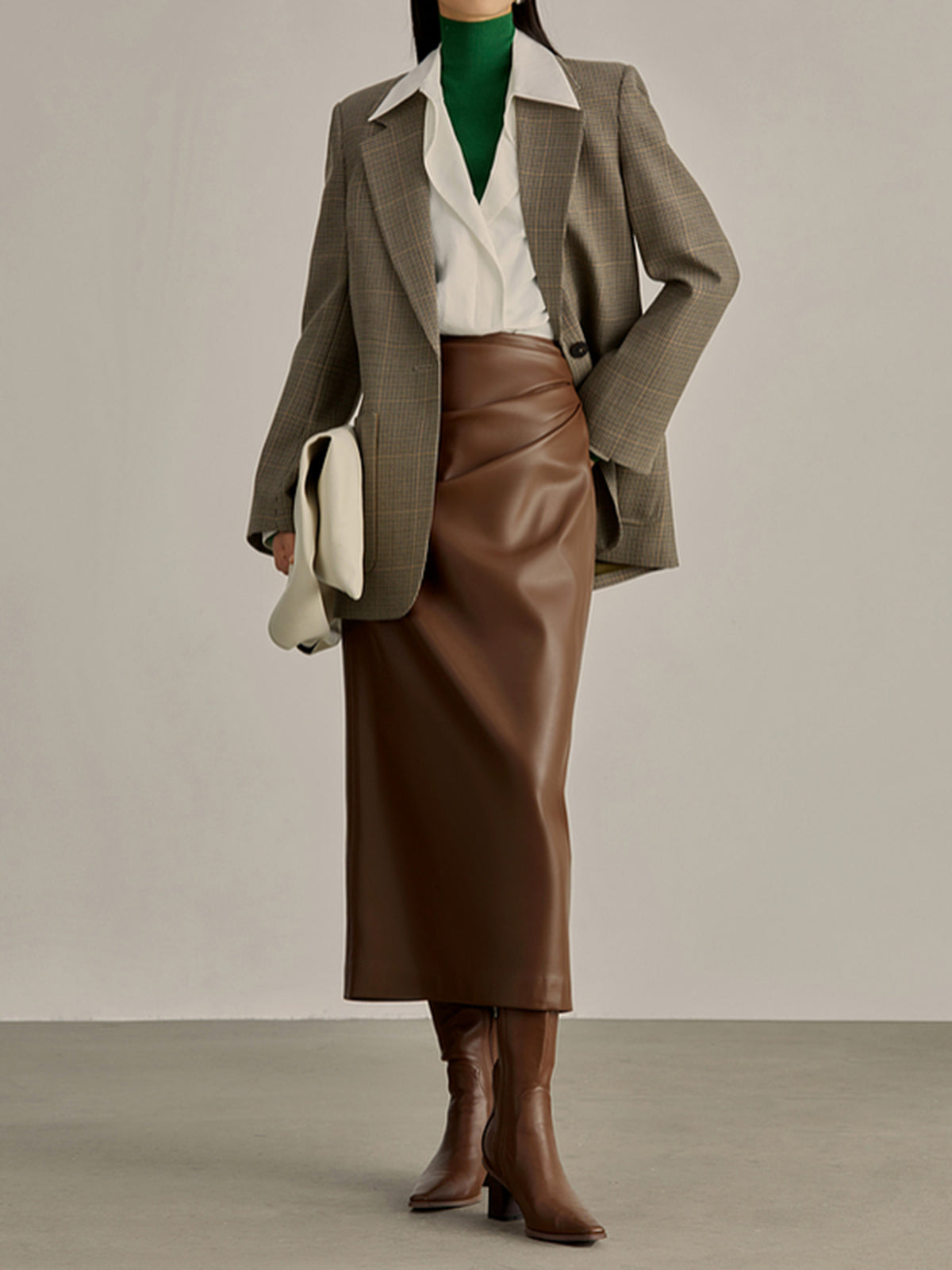 Minimalistischer PU-Lederrock 