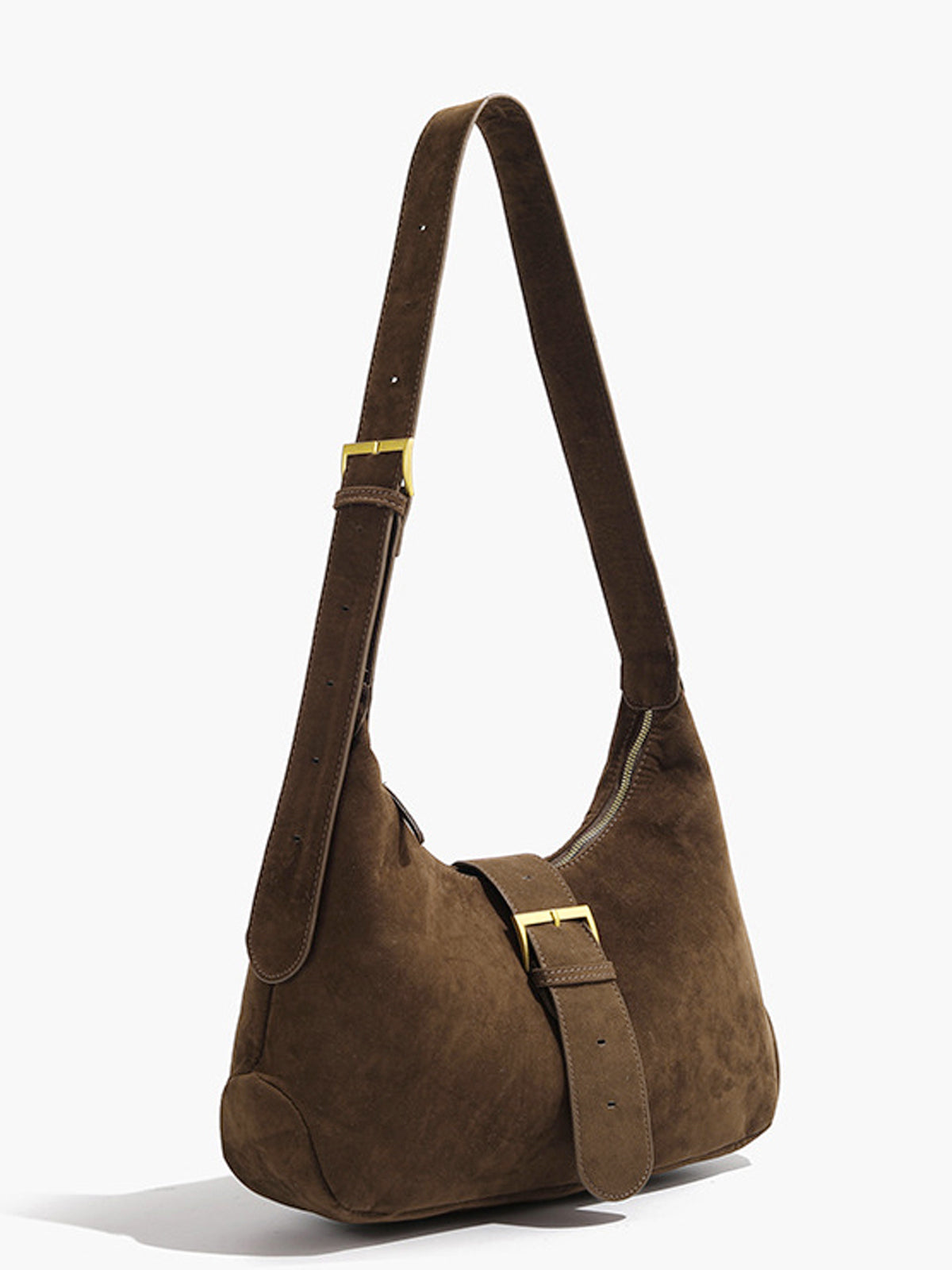 Retro-Tasche mit Schnalle und Reißverschluss in Halbmondform 