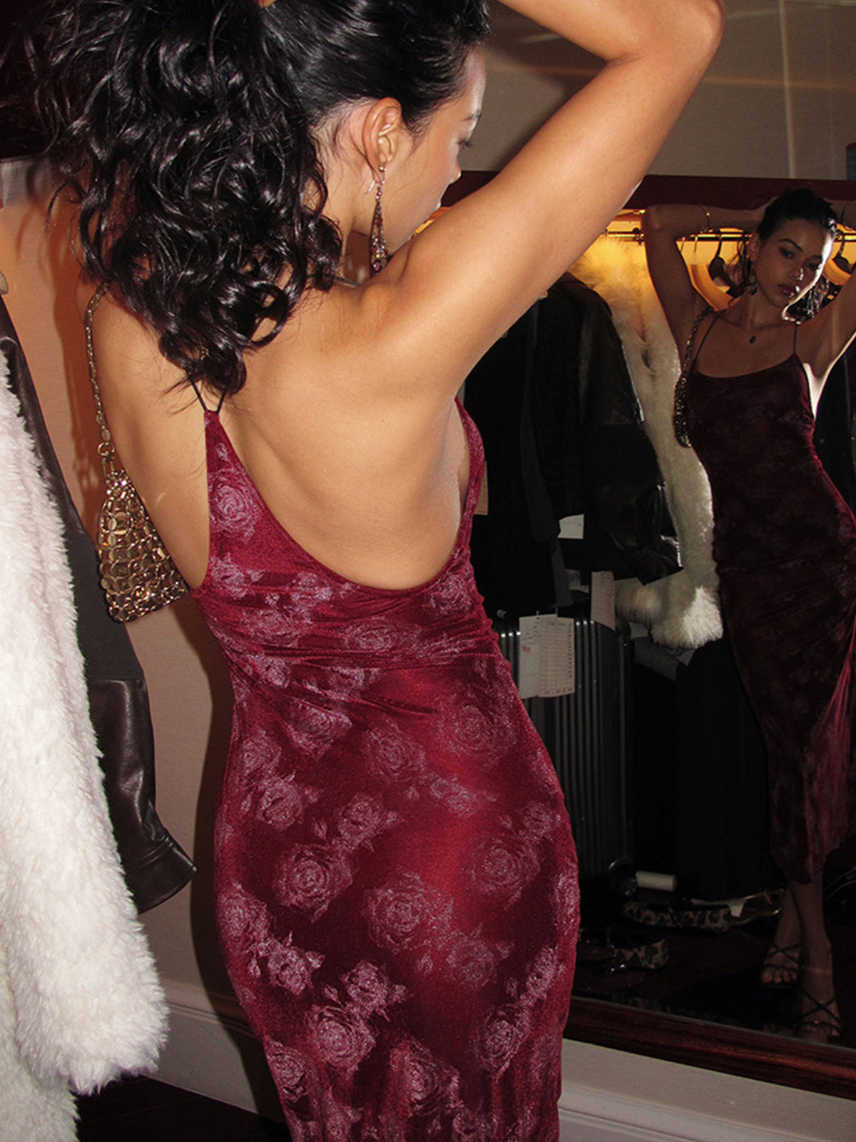 Rose Velvet Cami Dress 