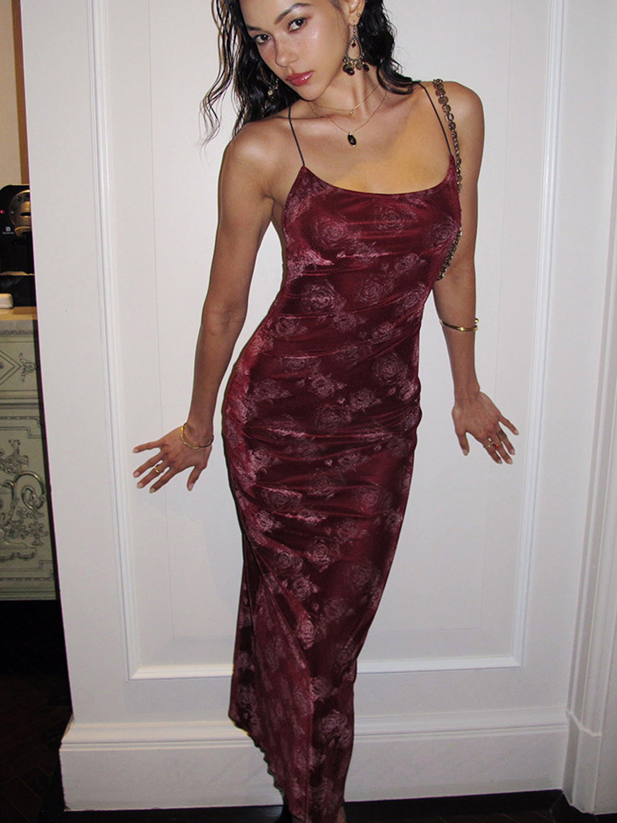 Rose Velvet Cami Dress 