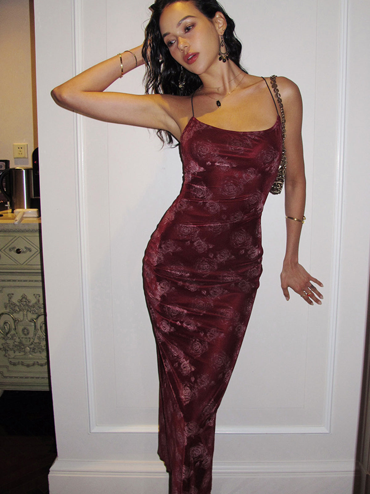 Rose Velvet Cami Dress 