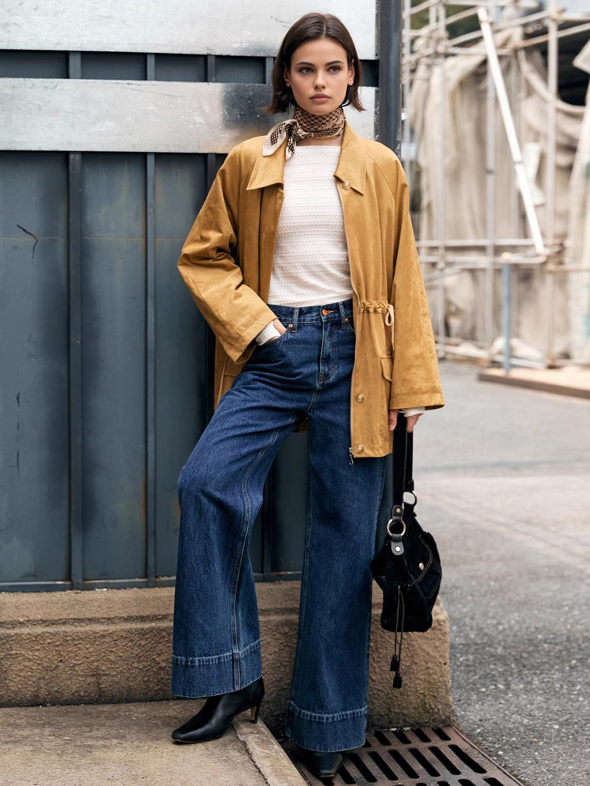 Semi-Sheer Finger Hole Plisse Top