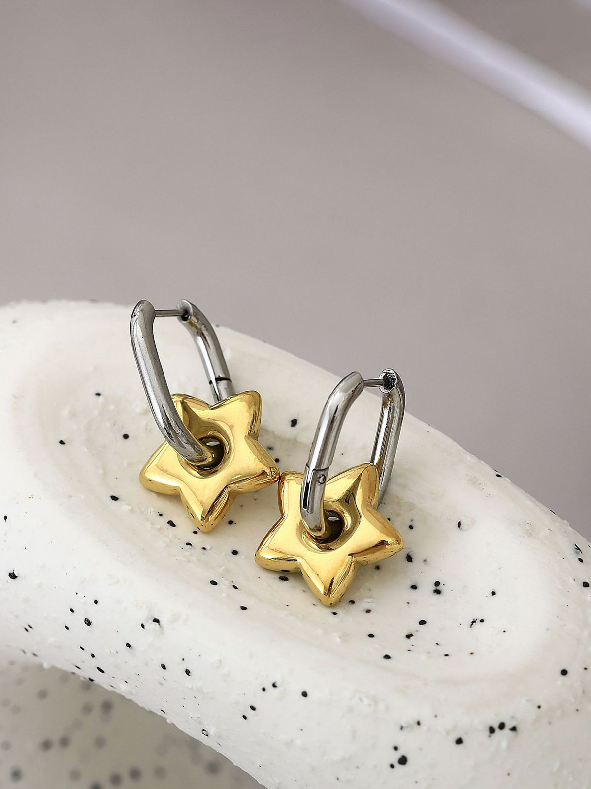 Boucles d'oreilles pendantes en forme d'étoile en forme de U 