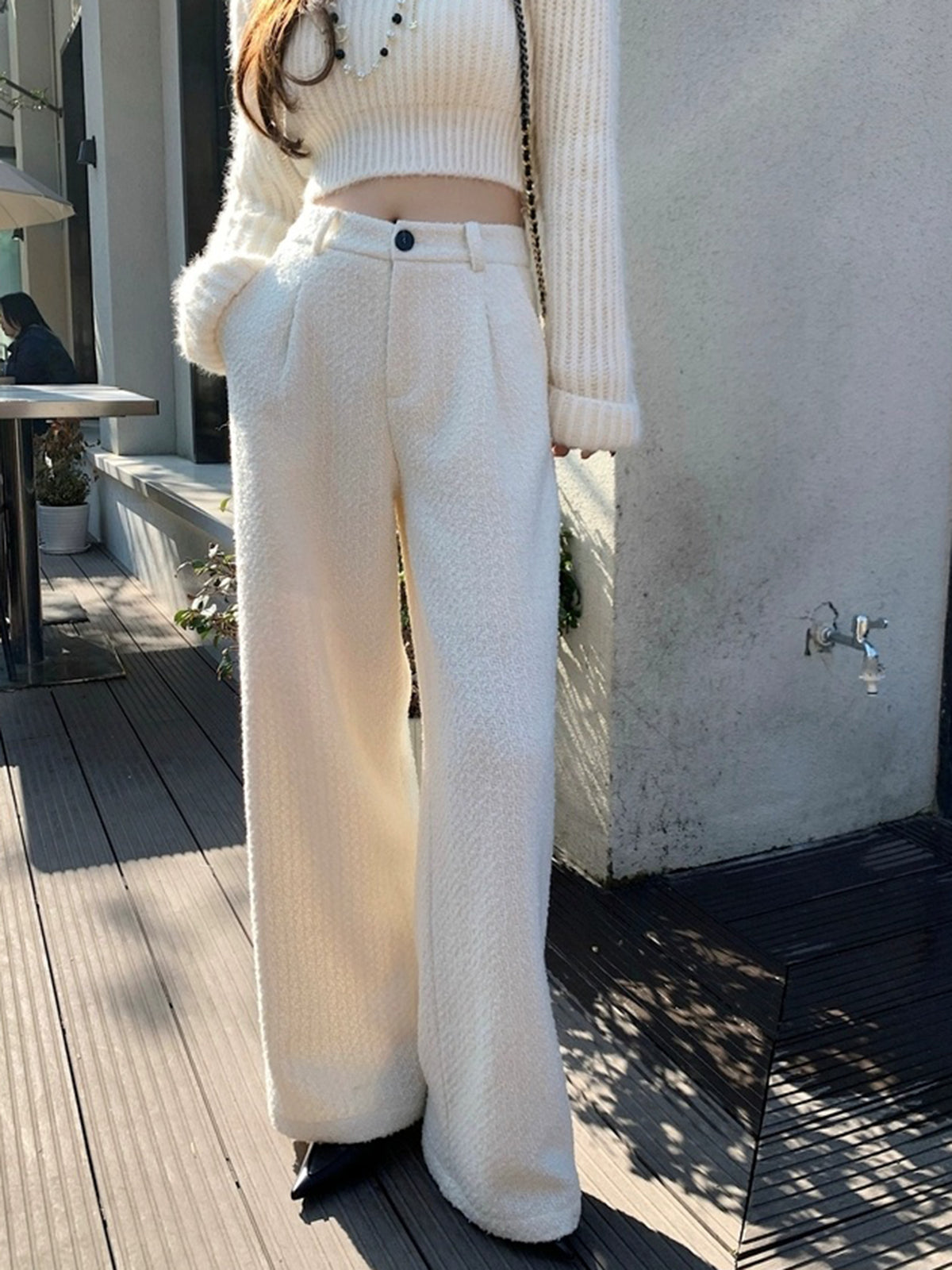 Tweedhose aus Wollmischung