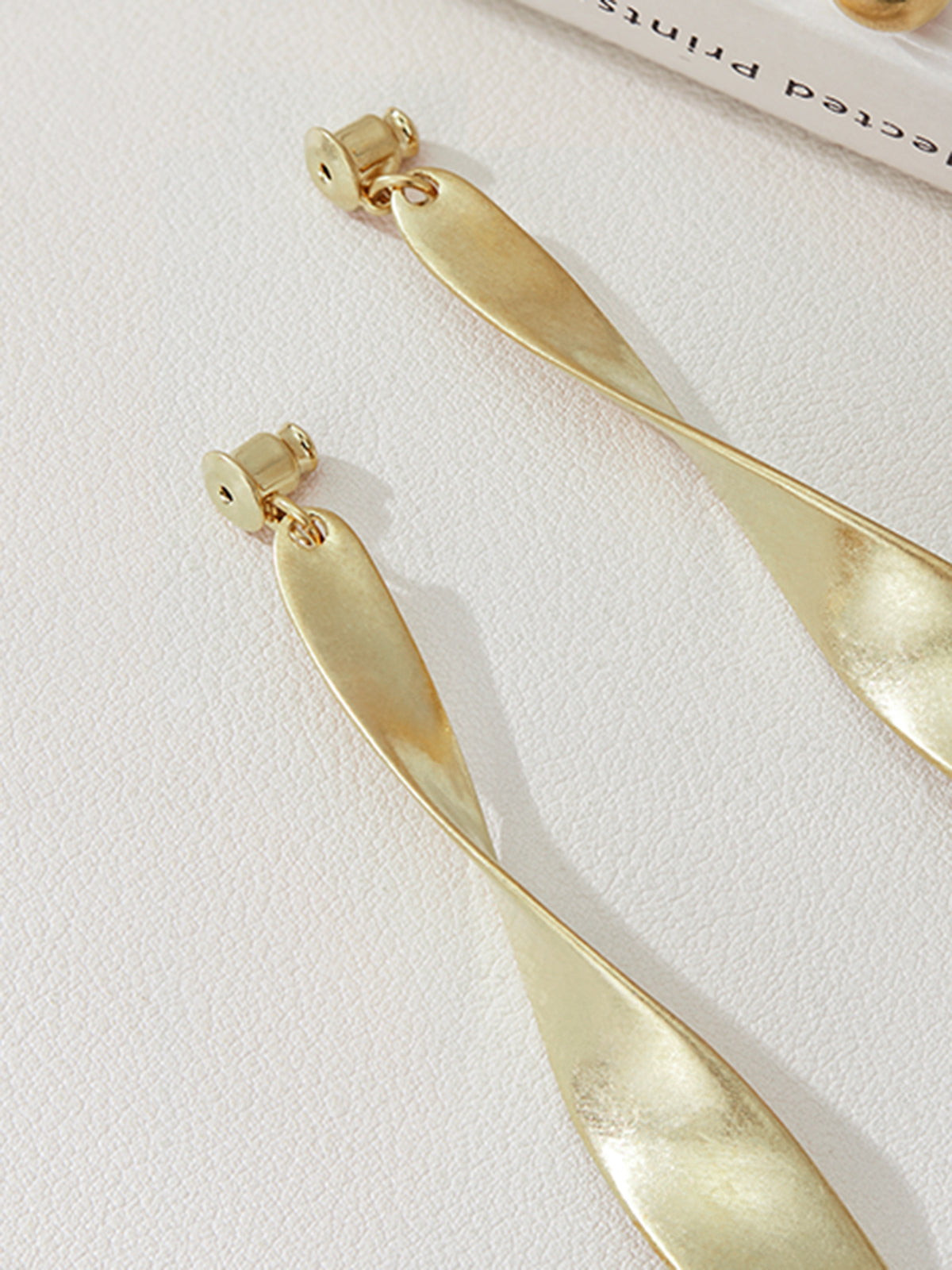 Boucles d'oreilles pendantes torsadées en métal vintage 