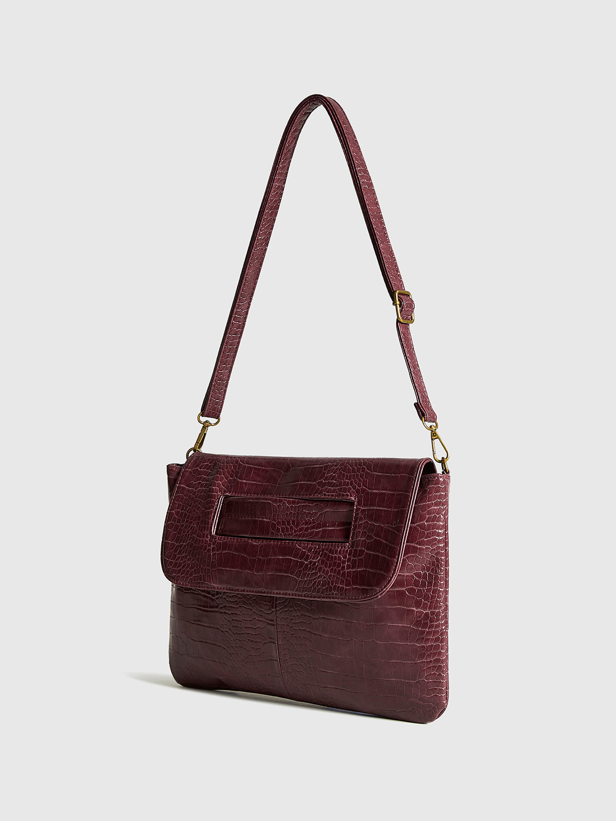 Pochette grande capacité à motif crocodile 