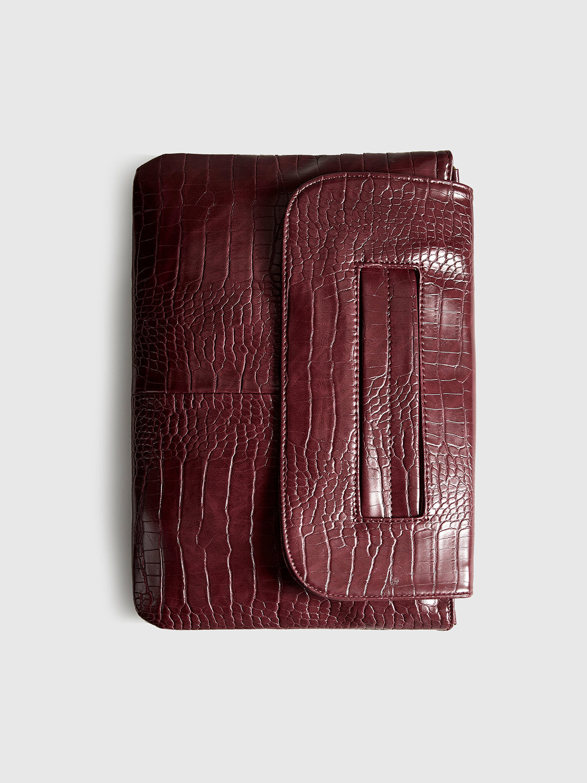 Pochette grande capacité à motif crocodile 