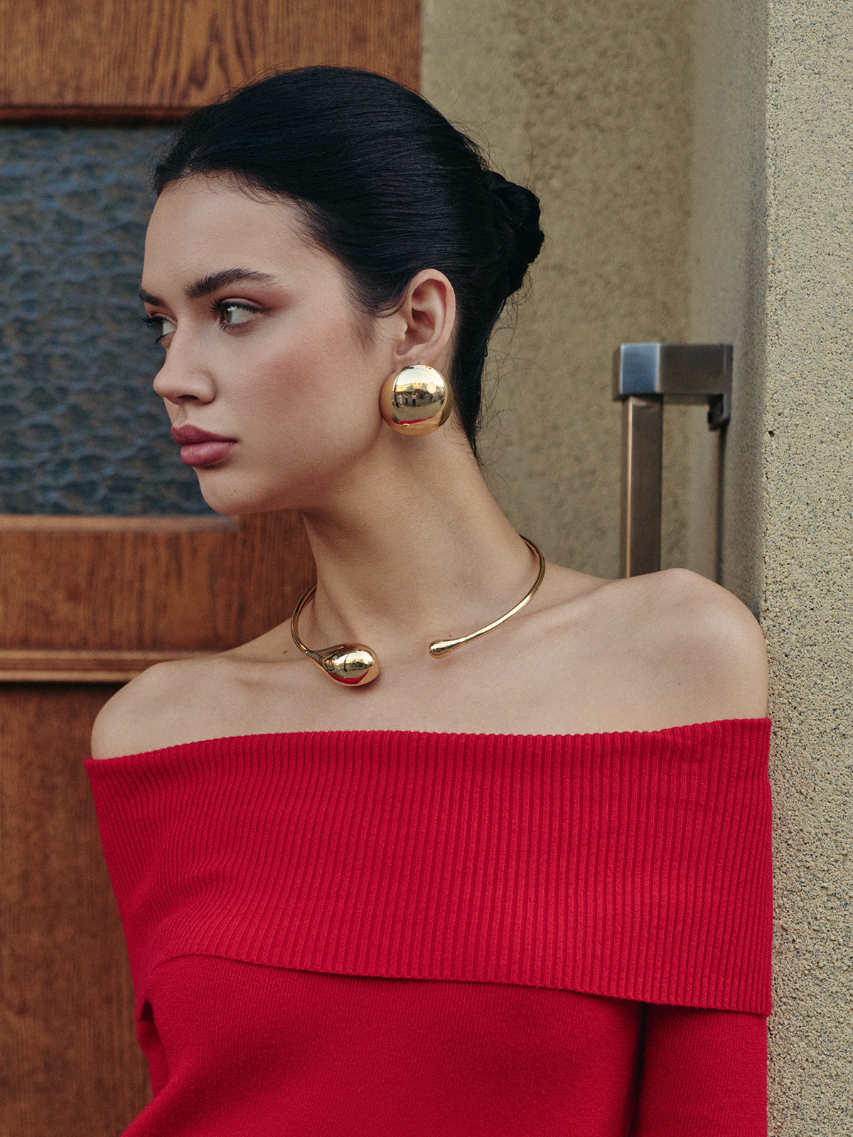 Boucles d'oreilles puces demi-boule brillantes 