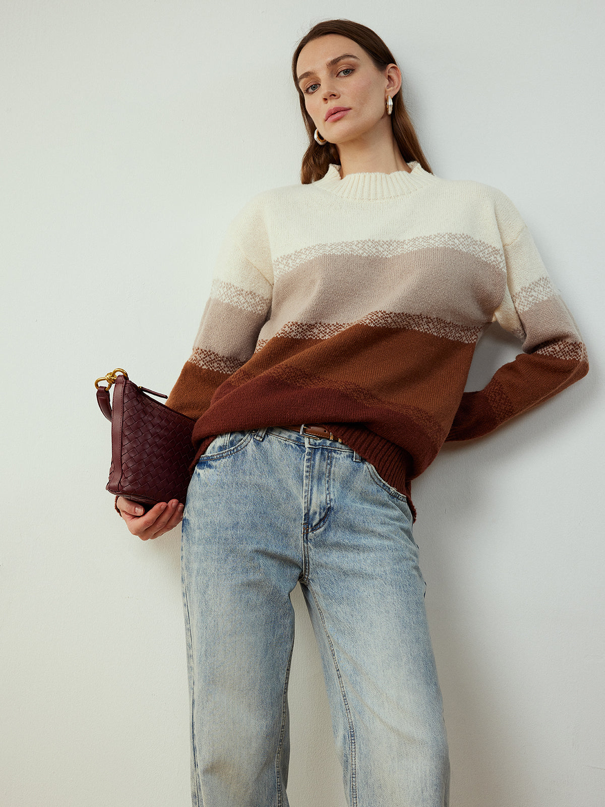 Pull-over à blocs de couleur 