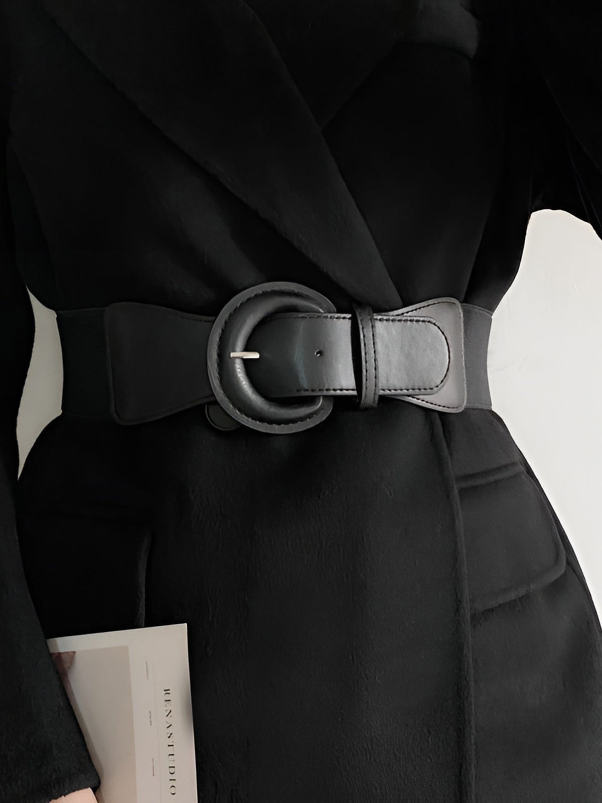 Ceinture large élastique à boucle 