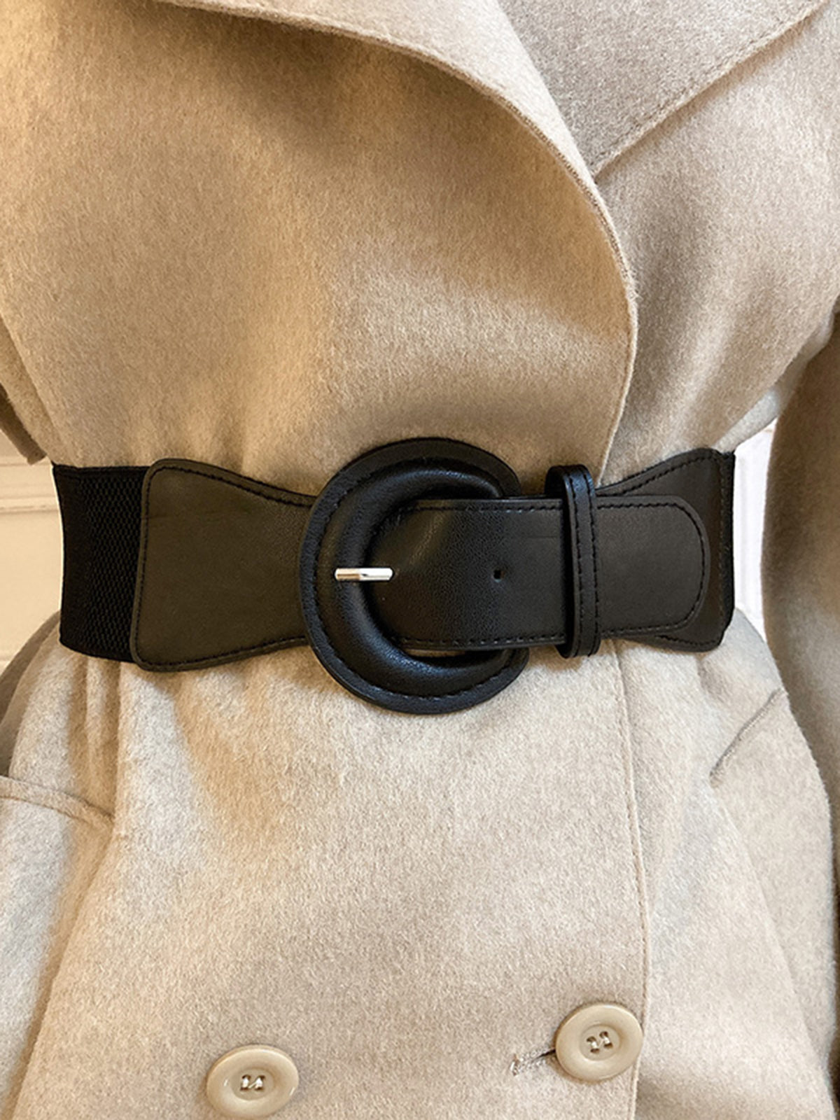 Ceinture large élastique à boucle 