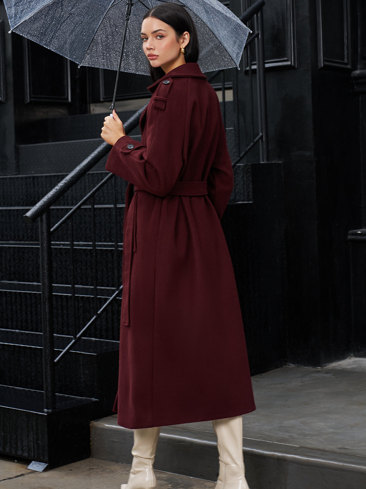 Regulärer Tweed-Langmantel