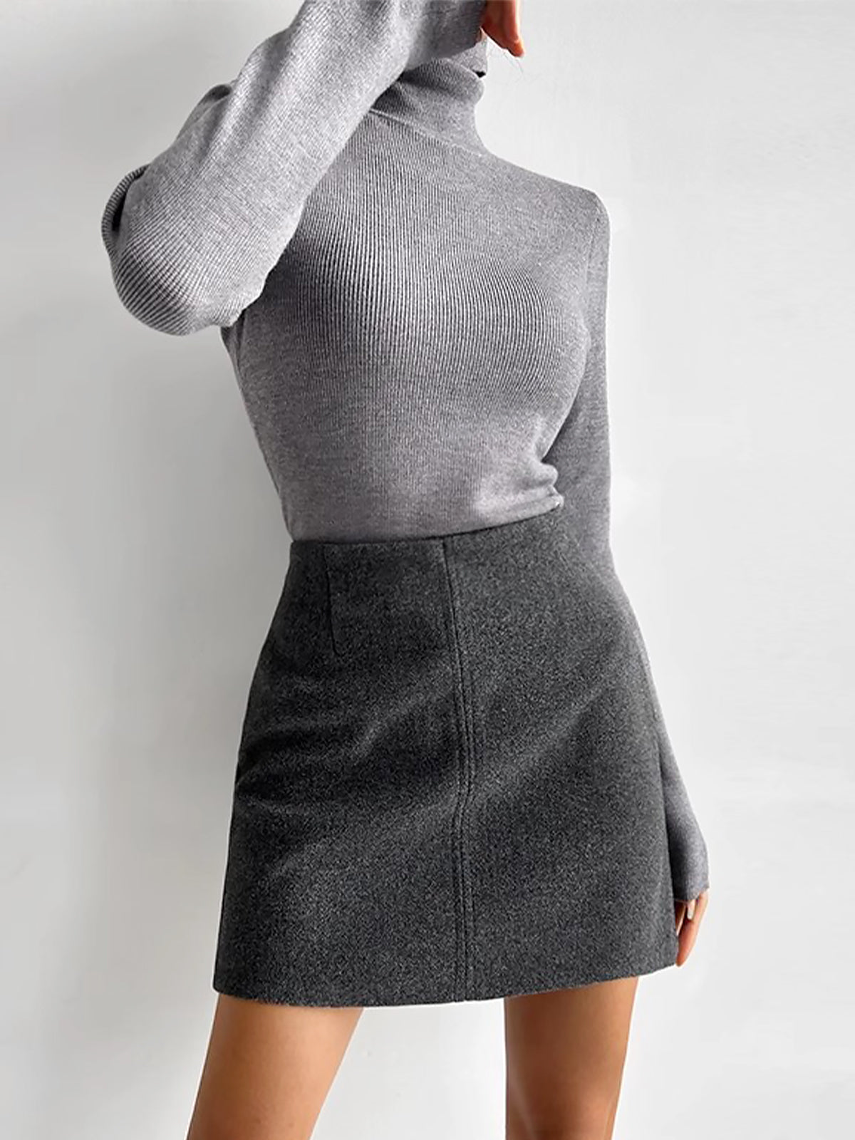 Jupe trapèze à passepoil de loisirs 