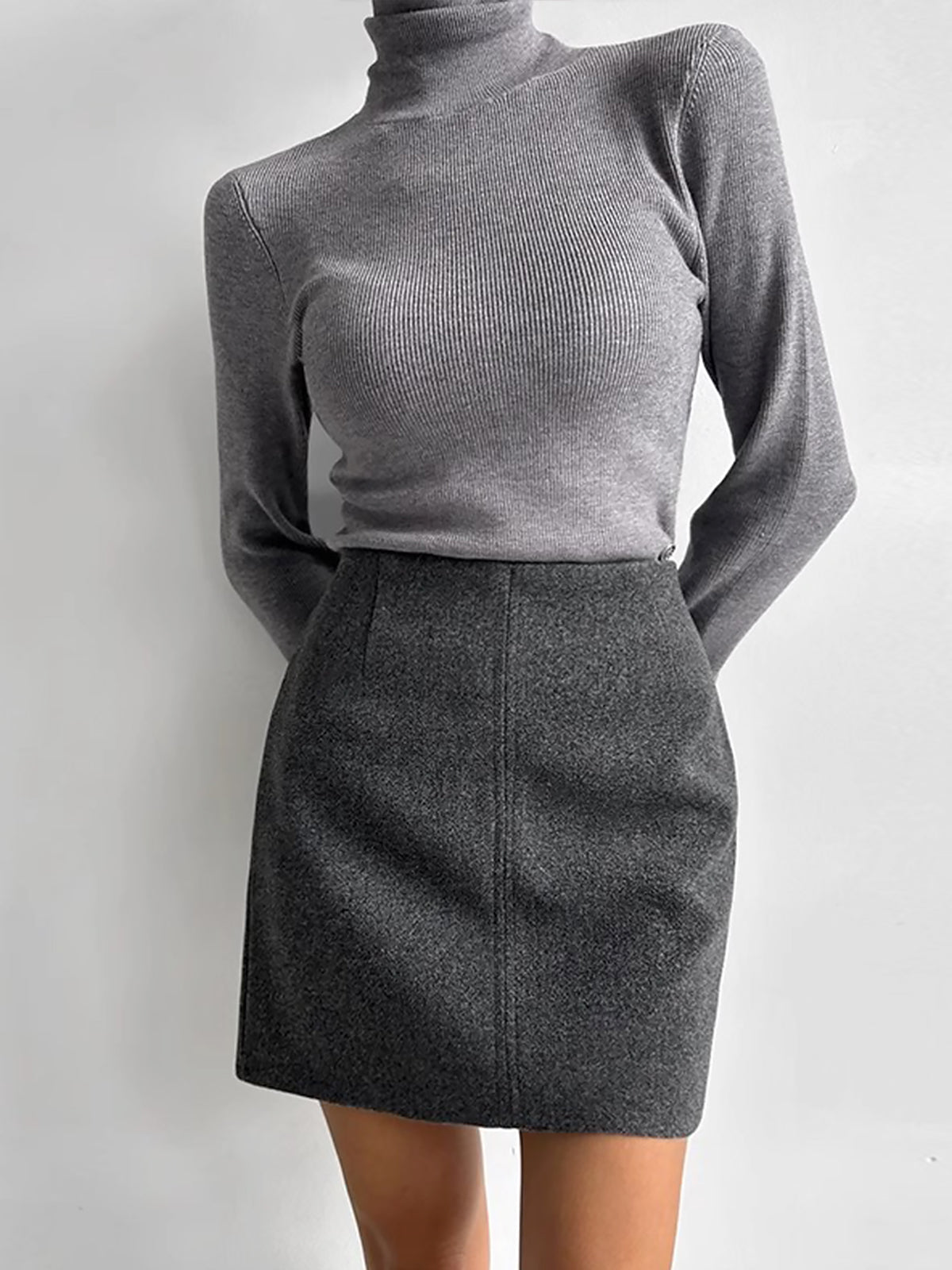 Jupe trapèze à passepoil de loisirs 