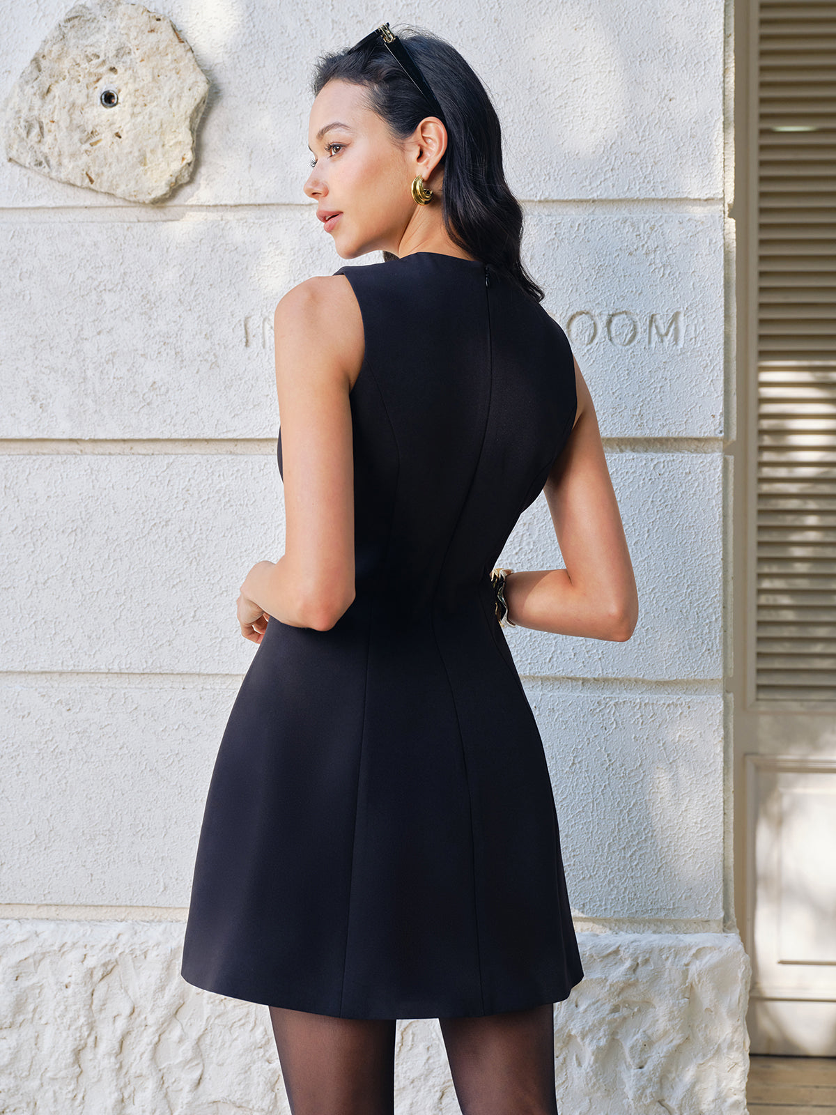 Tankkleid mit Schleifenverzierung und Reißverschluss