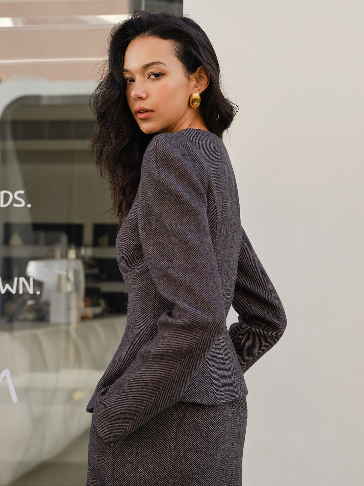 Blazer slim à boutons chevron 