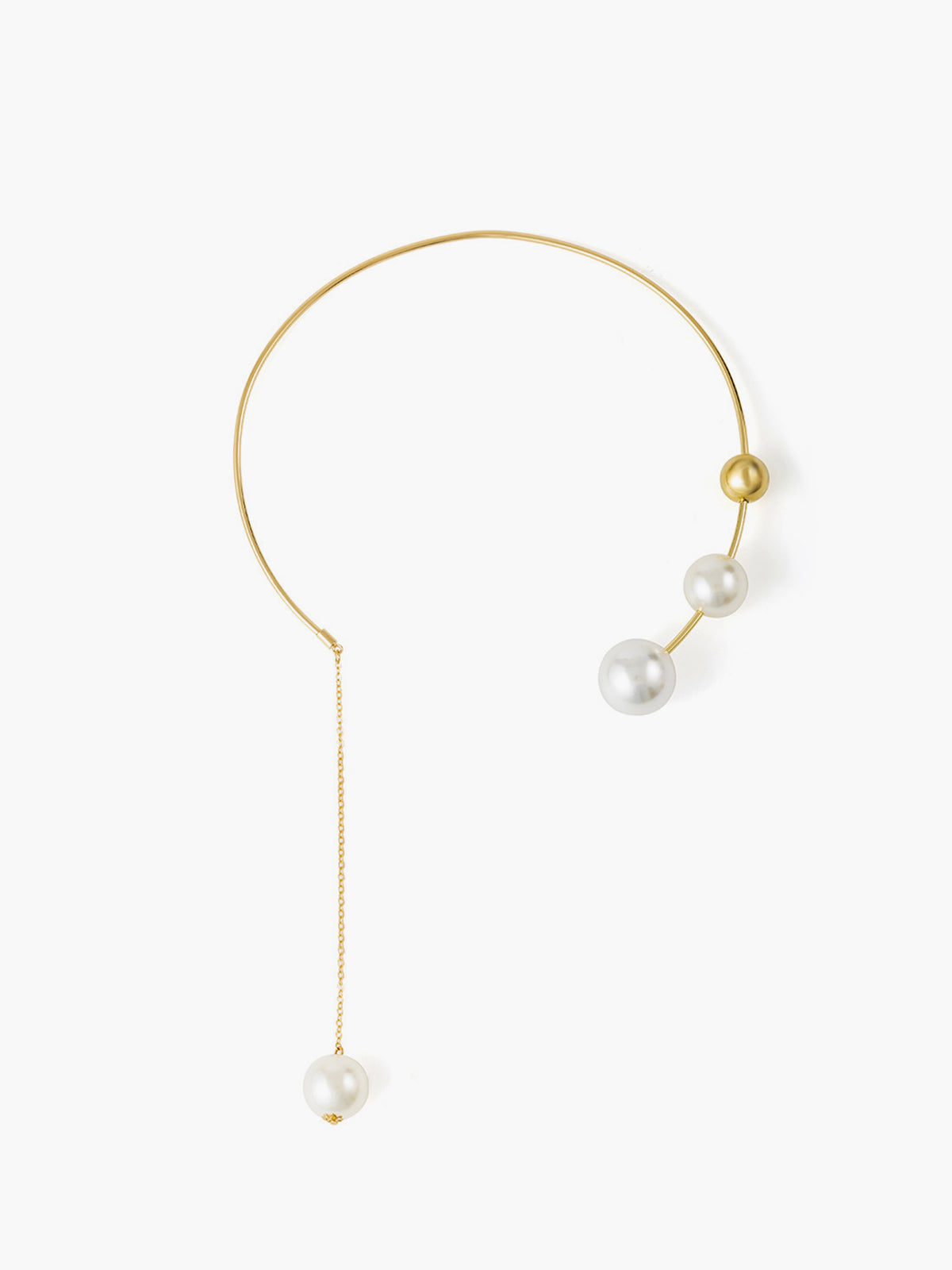 Collier ras du cou avec pendentif en perles d'imitation 