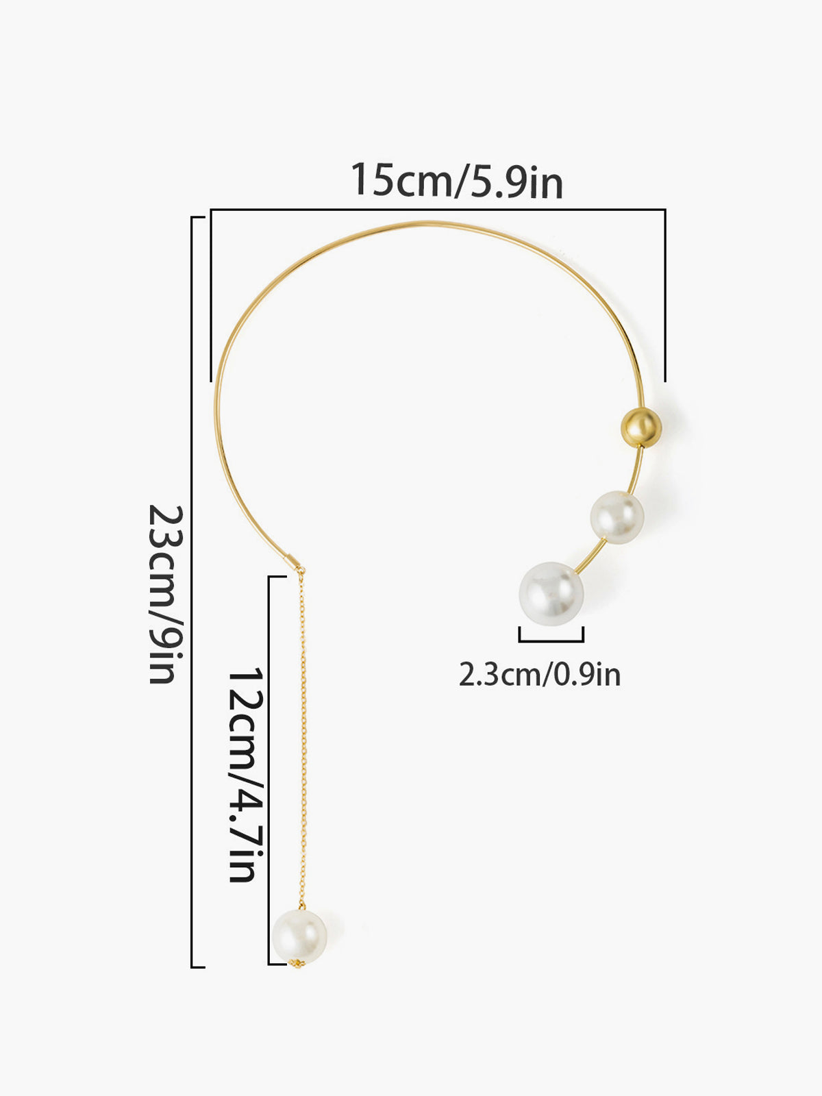 Collier ras du cou avec pendentif en perles d'imitation 