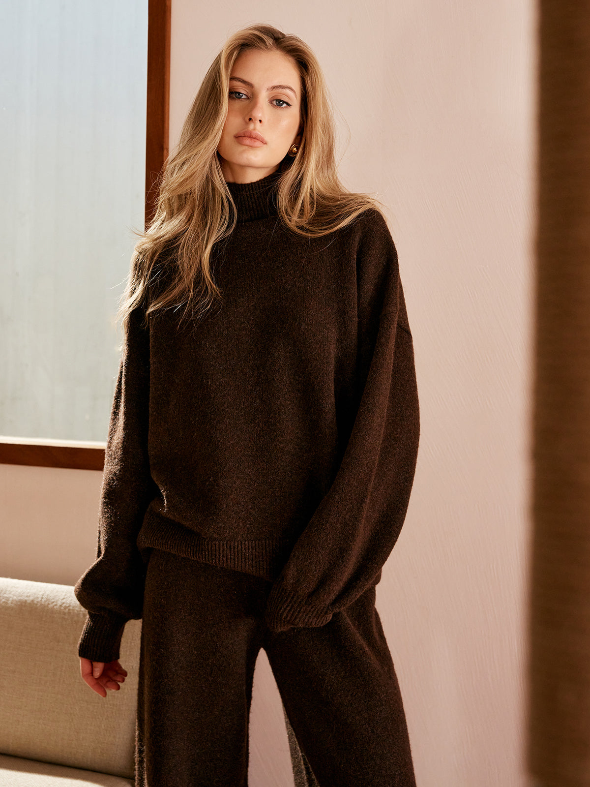 Basic Mock Neck Shift Sweater 