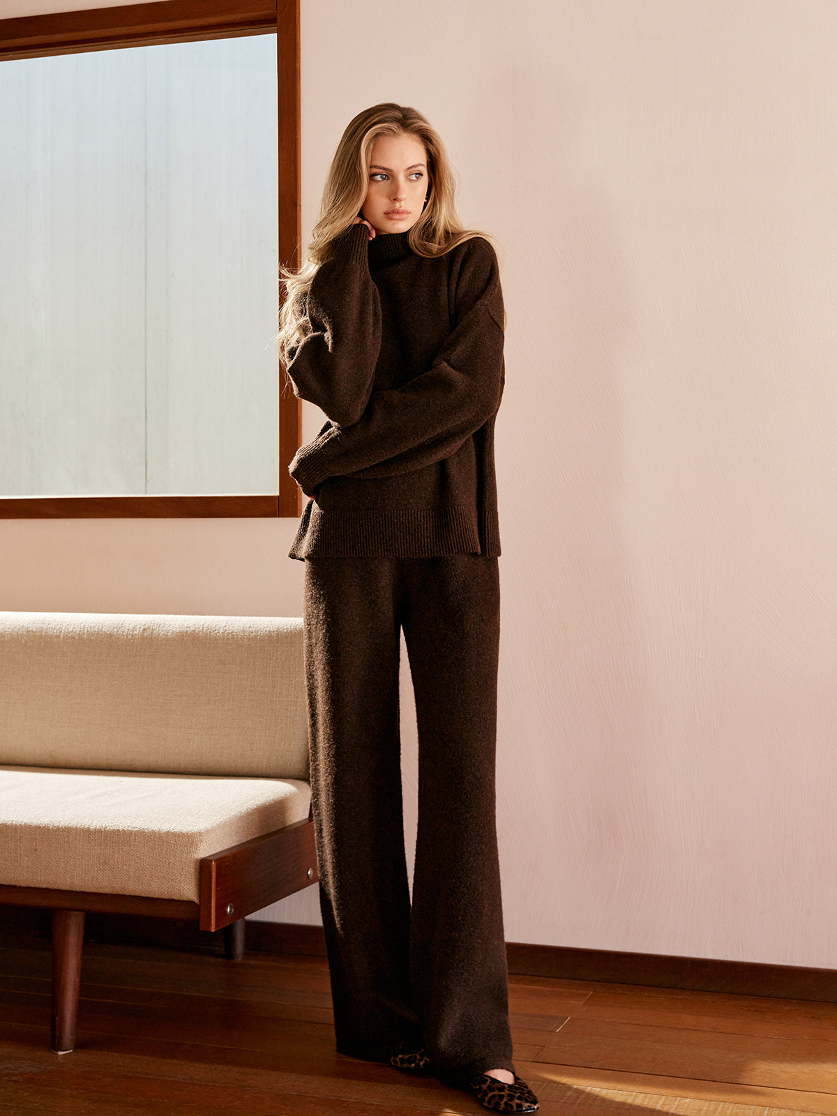 Basic Mock Neck Shift Sweater 