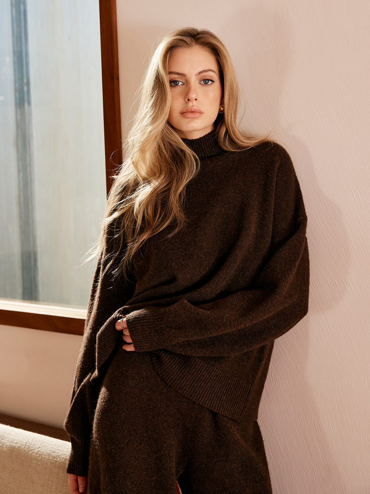 Basic Mock Neck Shift Sweater 