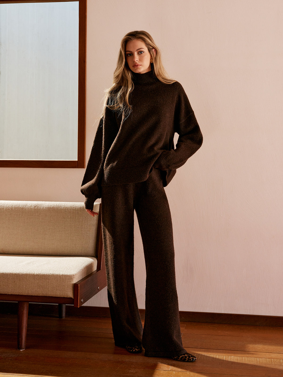 Basic Mock Neck Shift Sweater 