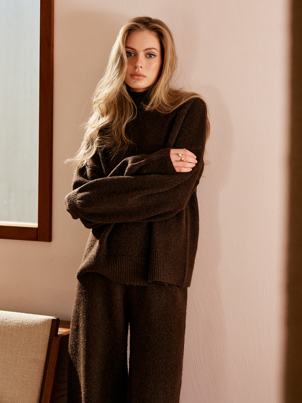 Pull basique à col montant 