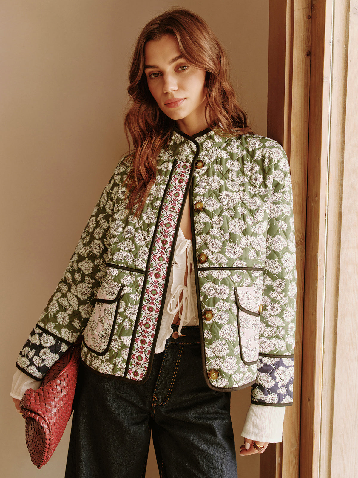 Manteau d'hiver bohème à poches à rabat 