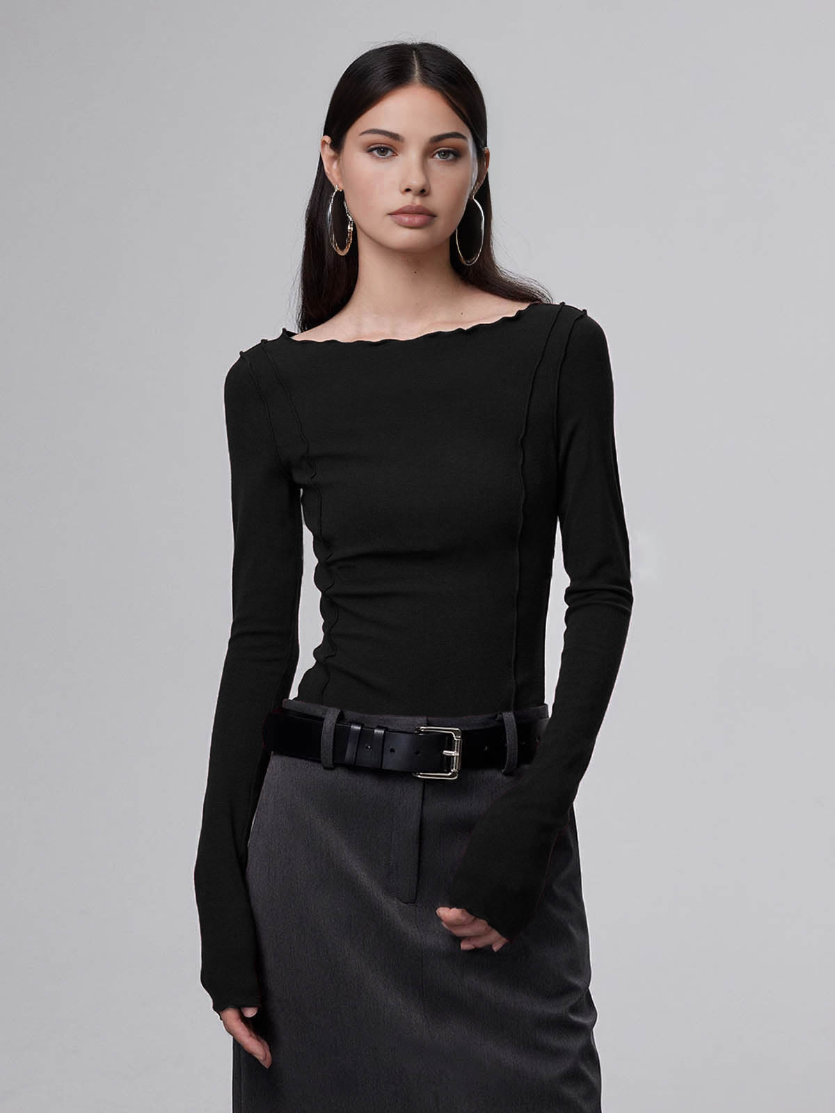 Slim-Fit-T-Shirt mit Salatbesatz 