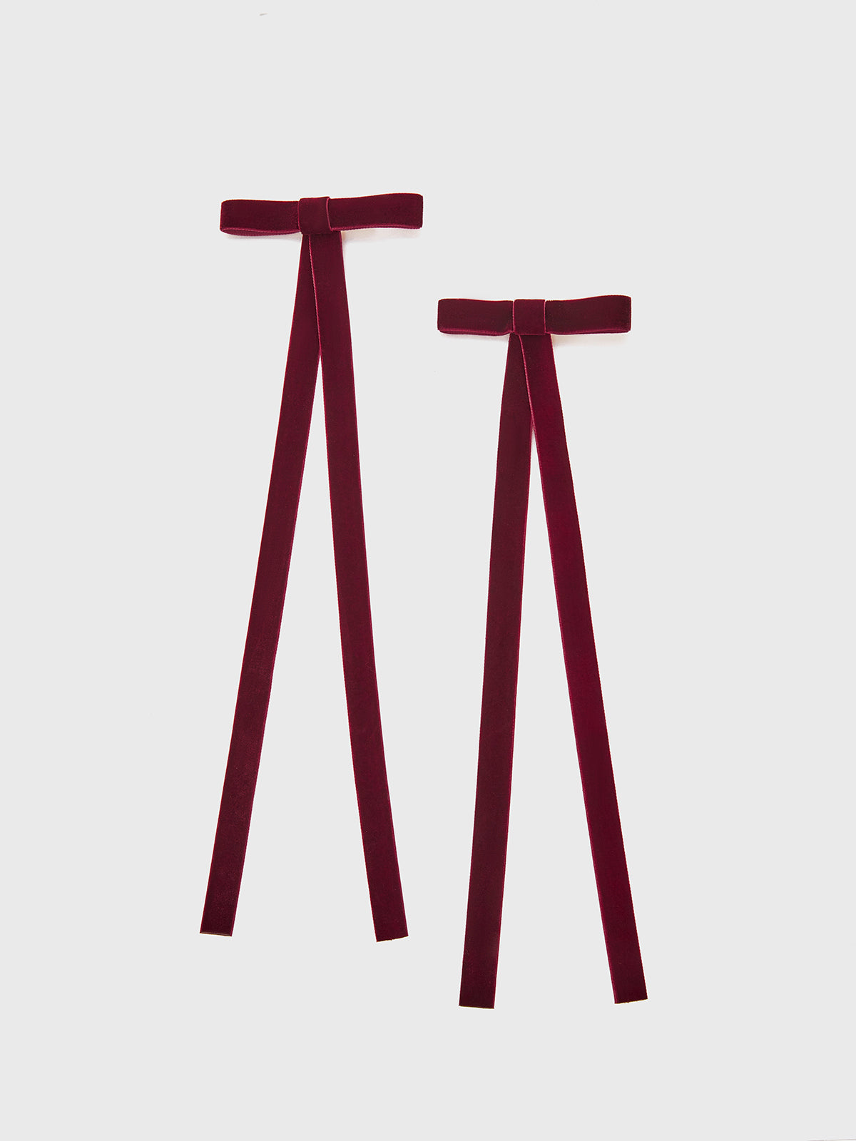 2 Stück Samt-Haarspangen mit Schleife 