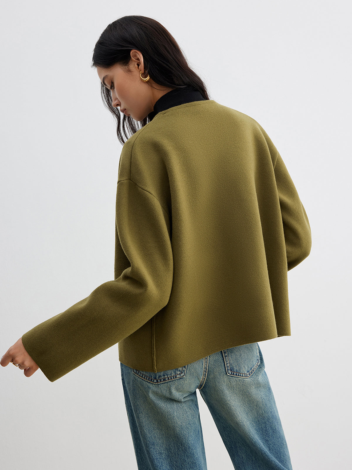 Retro-Strickjacke ohne Gürtel 