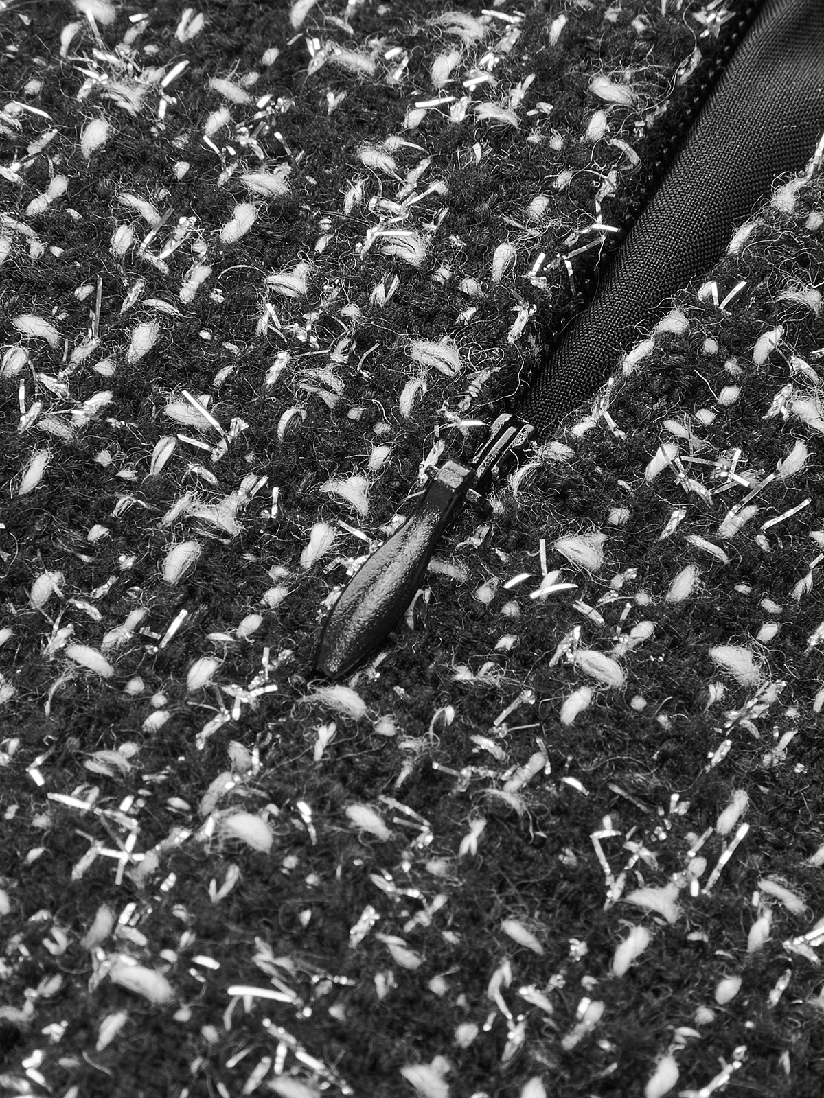 Tweed-Minirock in A-Linie mit Reißverschluss 