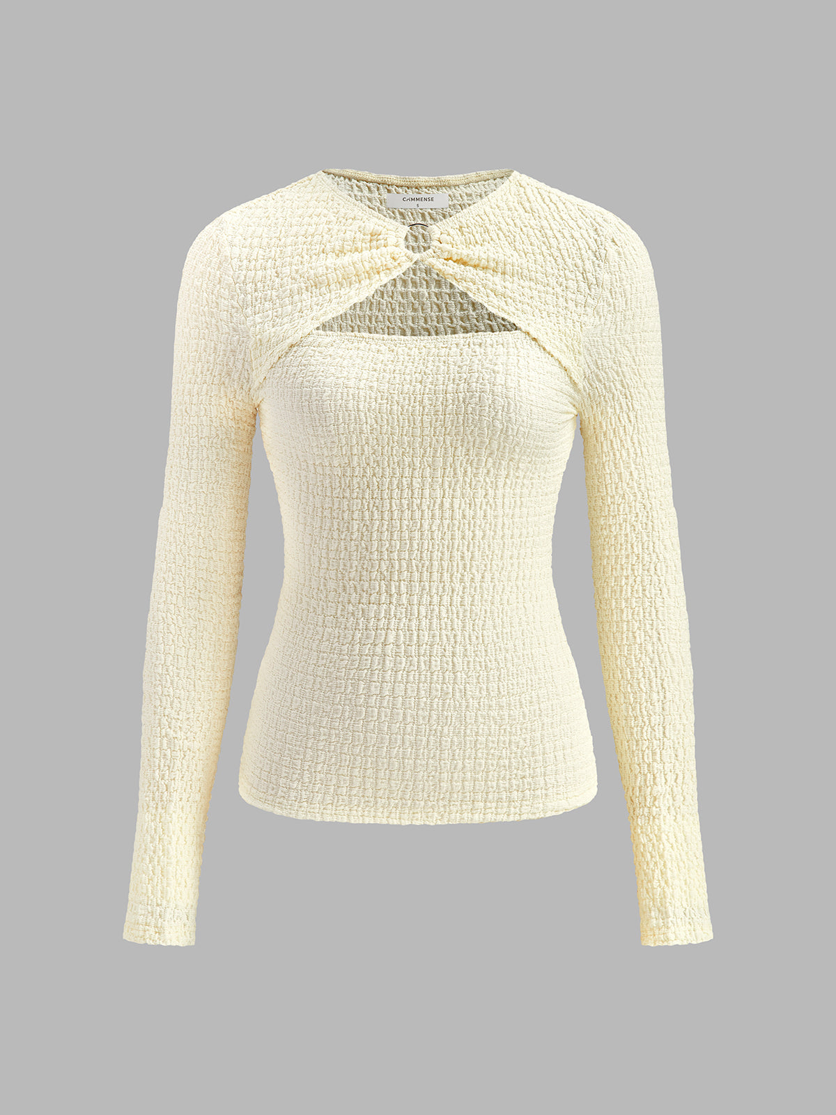 T-shirt plissé à découpe avec joint torique en métal 