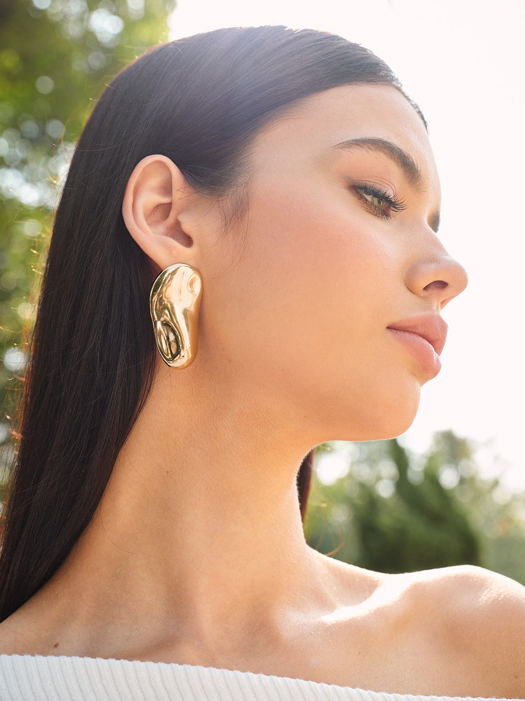 Boucles d'oreilles clous asymétriques épaisses