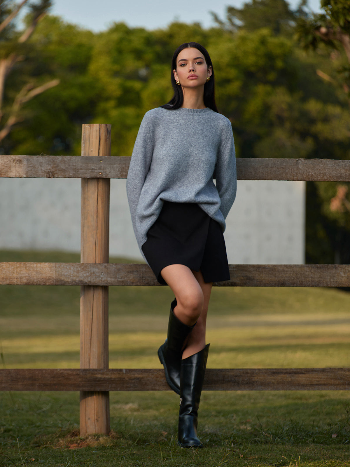 Pullover mit Rundhalsausschnitt und Schleife
