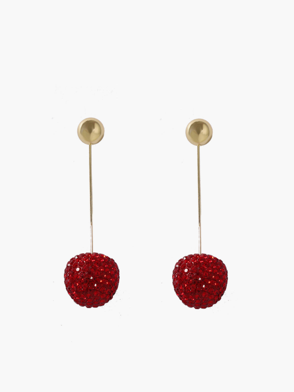 Boucles d'oreilles cerise en strass 