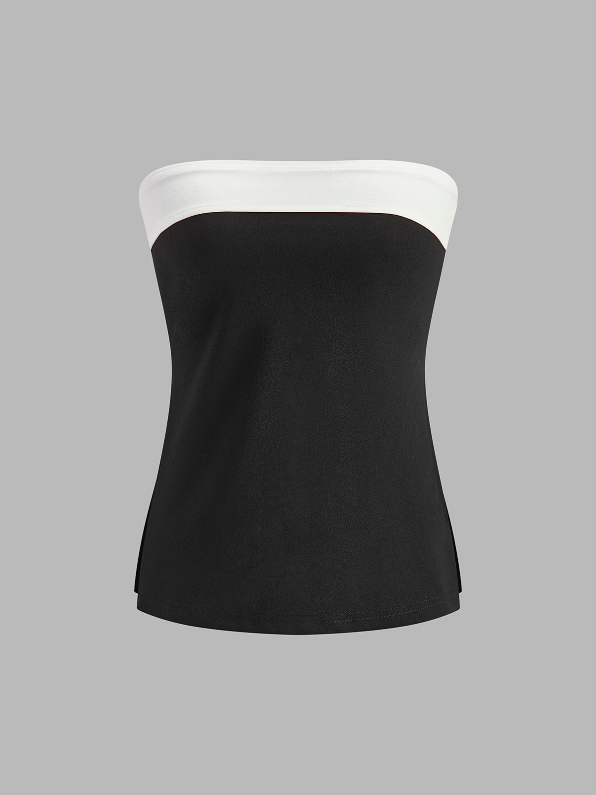 Farbblock-Split-Tube-Top