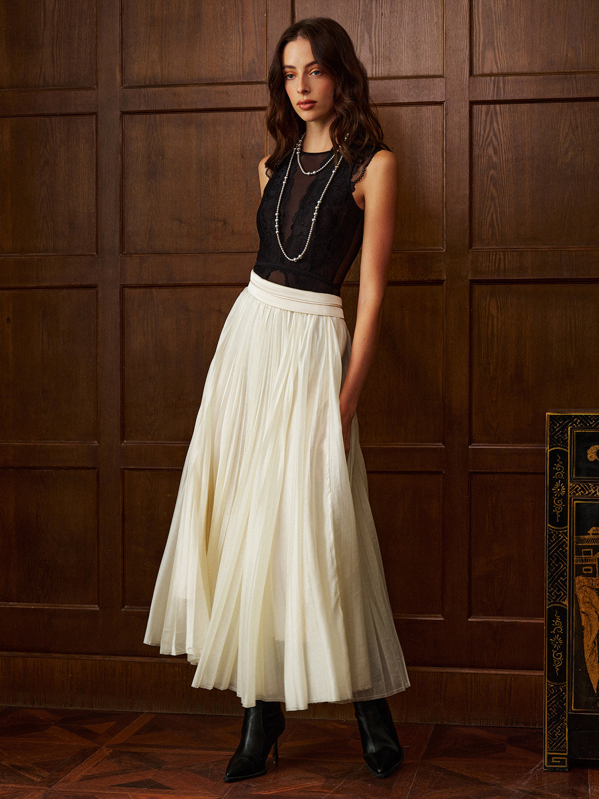 Semi-Sheer Backless Lace Bodysuit