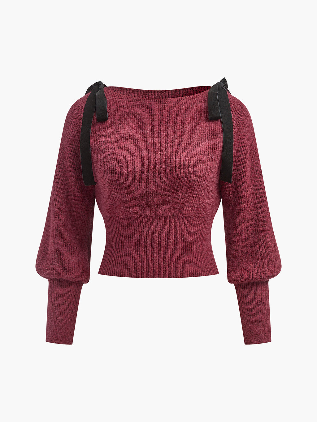 Pull cintré à nœud contrastant