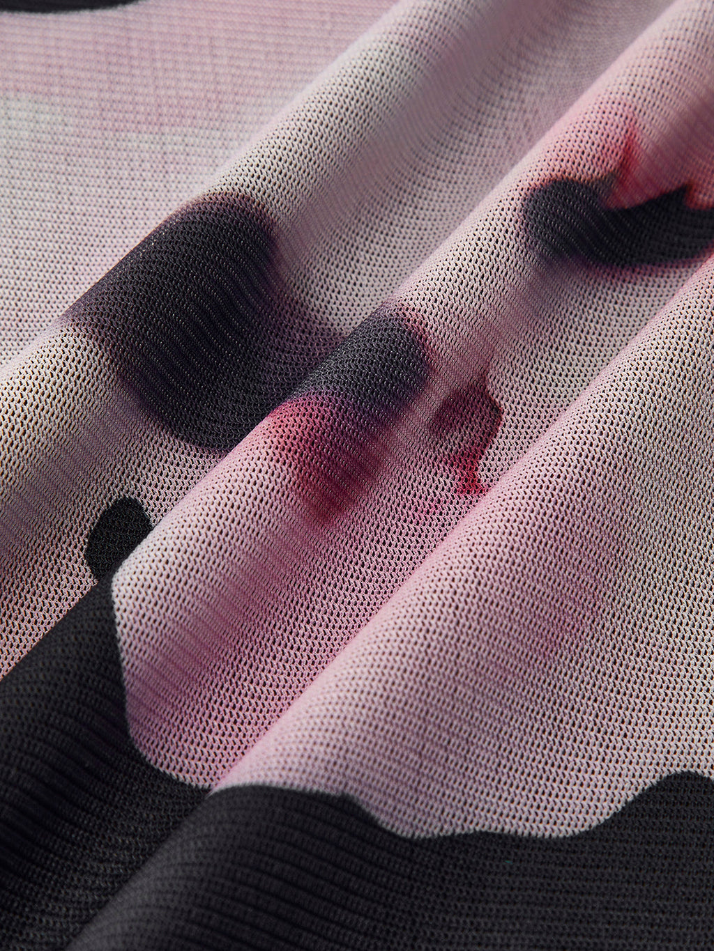 Asymmetrisches Neckholder-Kleid aus Mesh mit Blumenmuster