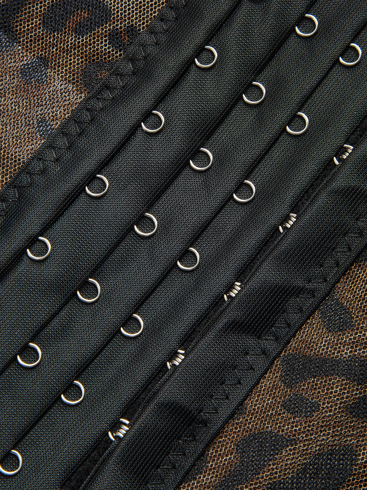 Semi-Sheer Leopard Printed Corset