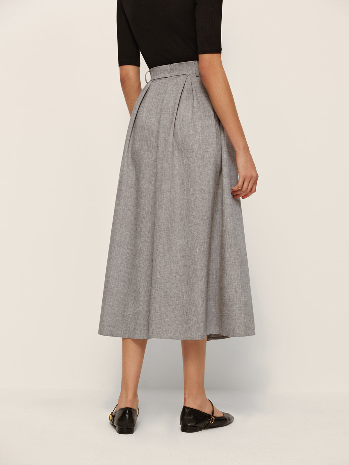 Plissierter Karorock mit mittlerer Taille