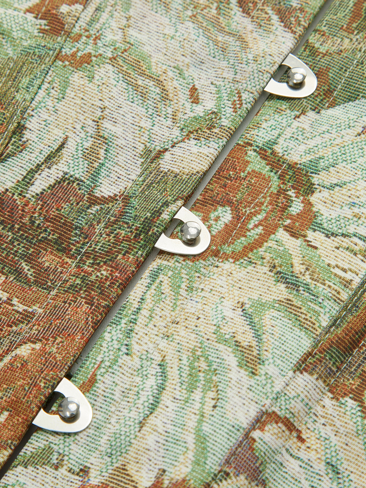 Floral Front Button Corset