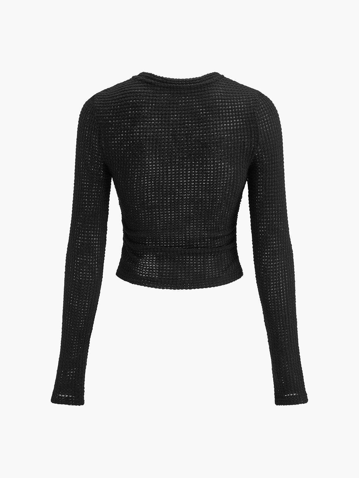 Pull slim uni en maille gaufrée 
